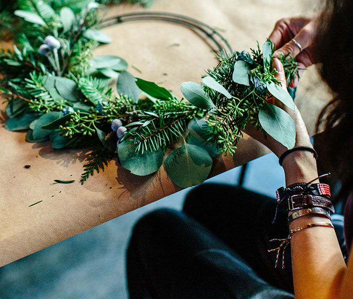 wreath-making